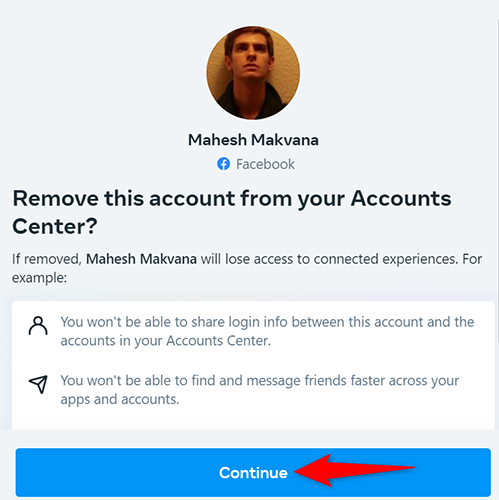 Нажмите «Продолжить» в окне подтверждения.