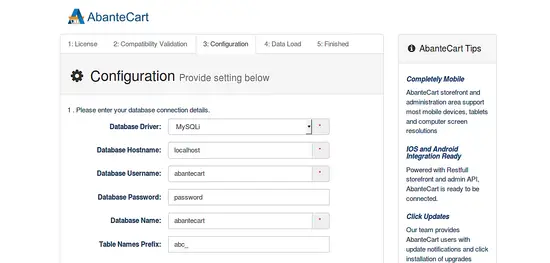 Конфигурация AbanteCart I