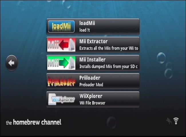 Панель System Menu Wii с названием версии в верхнем правом углу