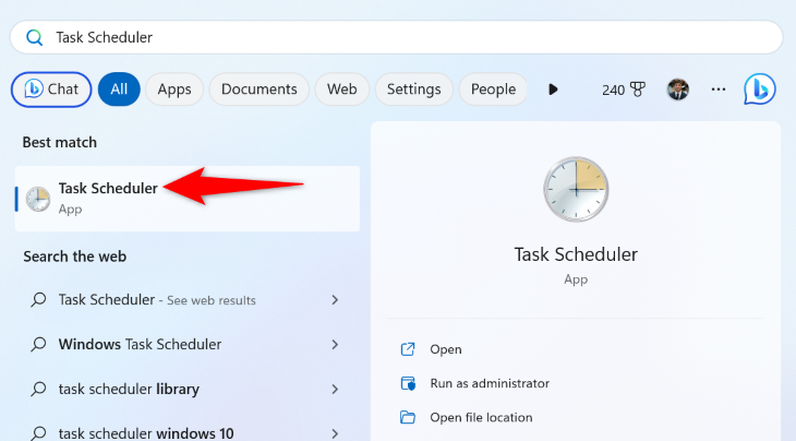 Запуск Планировщика заданий