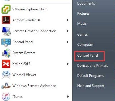 Окно Панели управления Windows