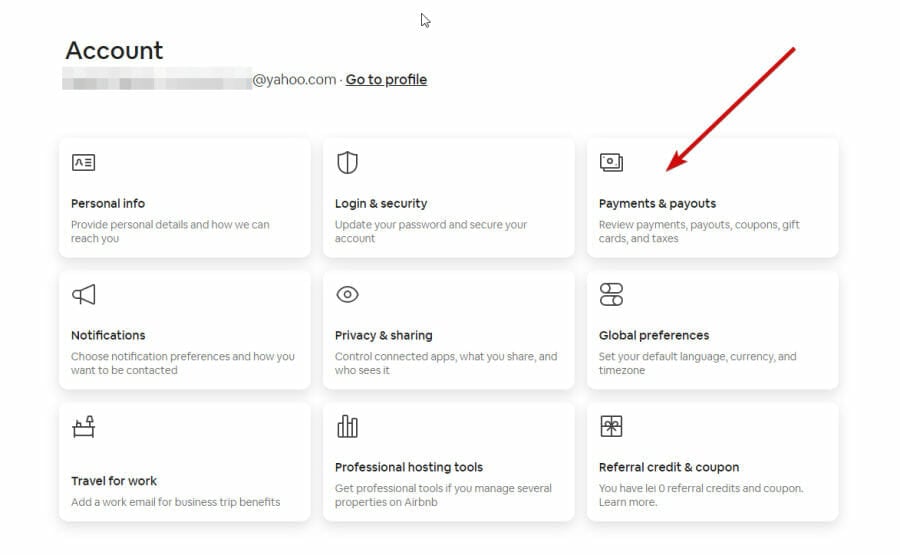 Иллюстрация процесса добавления способа оплаты в профиле Airbnb