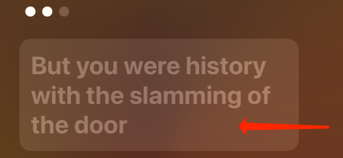 Нажмите и удерживайте нужный абзац текста песни