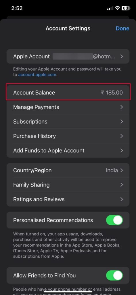 Дополнительный экран с балансом Apple ID в App Store