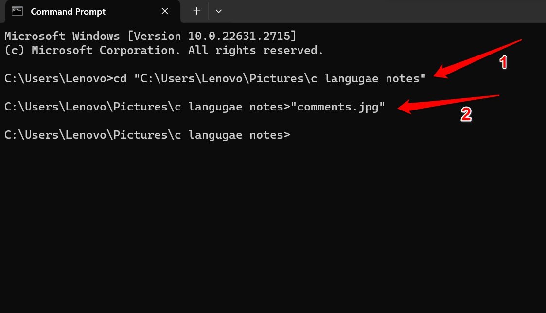 Открытие файла через Командную строку