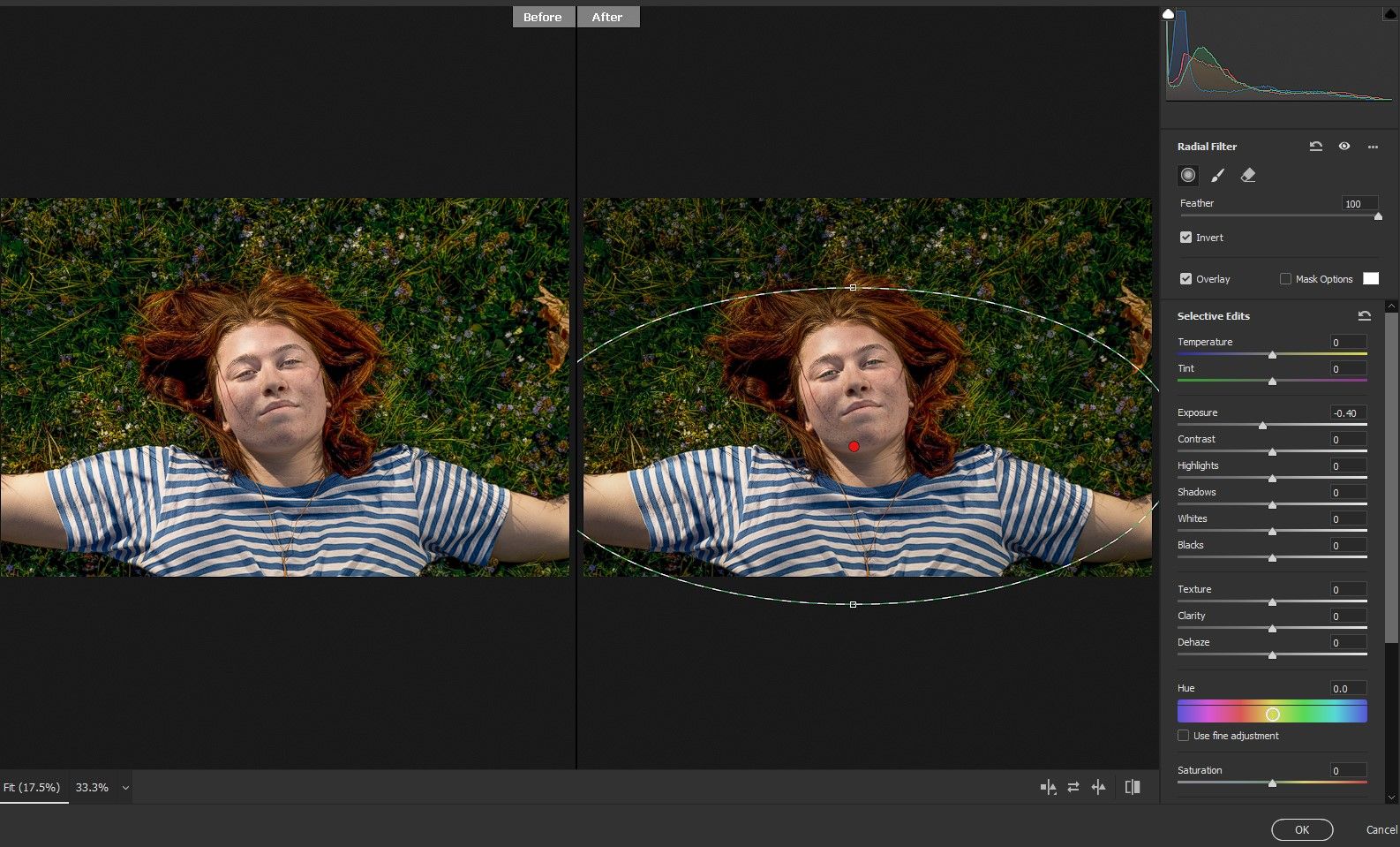 Дополнительный слой Camera Raw для глаз и виньетки