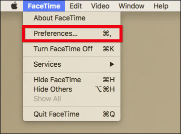Настройки FaceTime с пунктом Мелодия звонка внизу панели