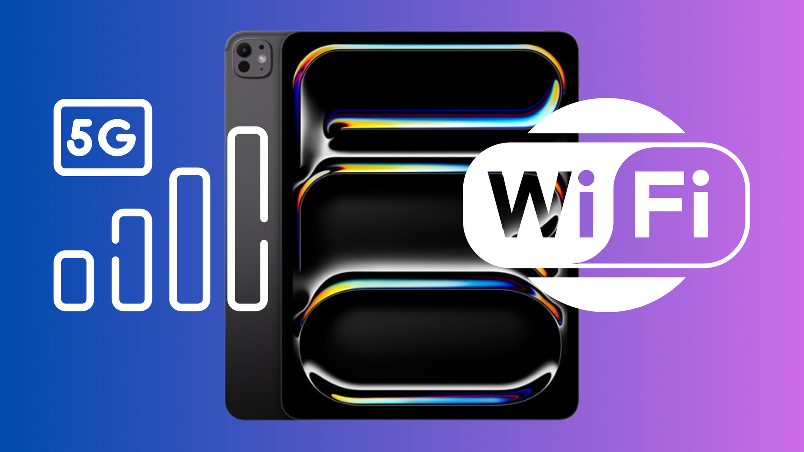 Модель iPad Pro 2024 с логотипом 5G и Wi‑Fi