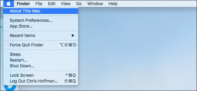 Click the Apple logo and select 