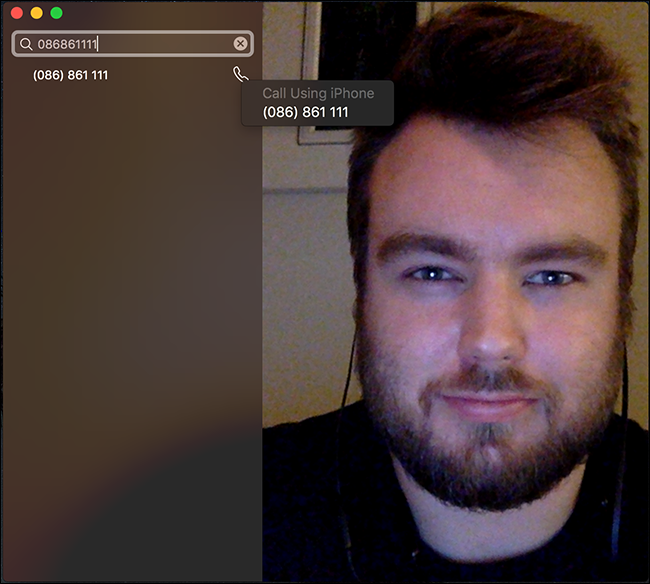 Ввод телефонного номера вручную в FaceTime на Mac