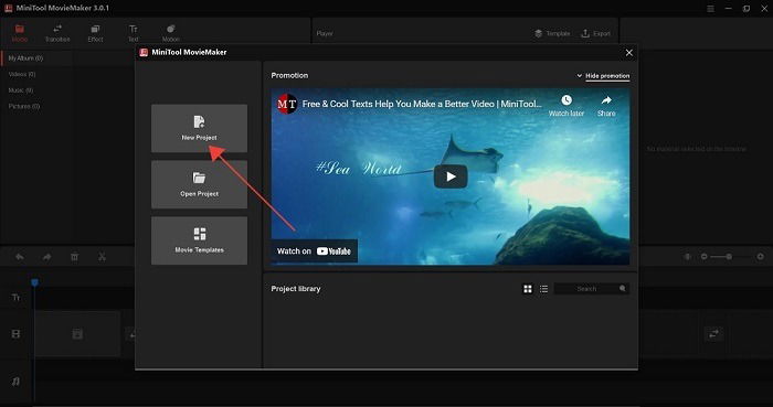 Add Photos Reels Desktop Minitool Start New Project