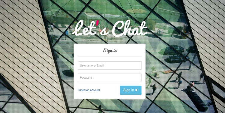 Экран входа Let's Chat