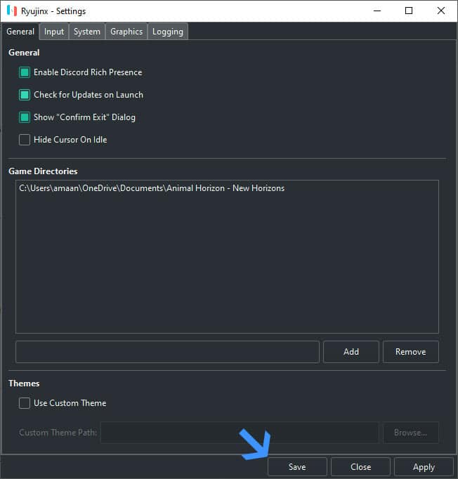 Запуск Animal Crossing в Ryujinx