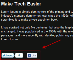 Endresultat der AddThis-Buttons im Blog