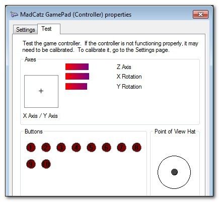 Тестирование осей и перекалибровка в Windows