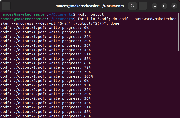 Цикл for с qpdf в терминале