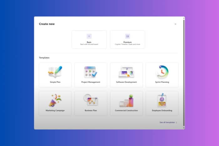 Шаблоны Microsoft Planner — создание и использование