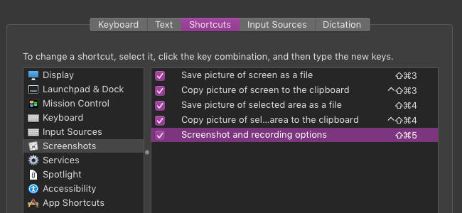 Панель инструментов скриншотов в macOS с кнопками захвата и записи
