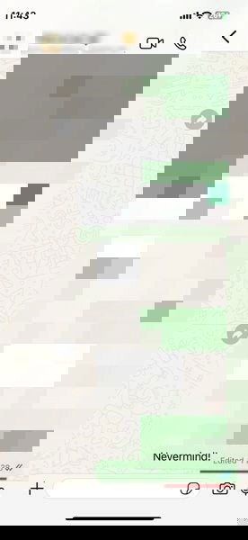 Отредактированное сообщение в WhatsApp на iPhone с пометкой 