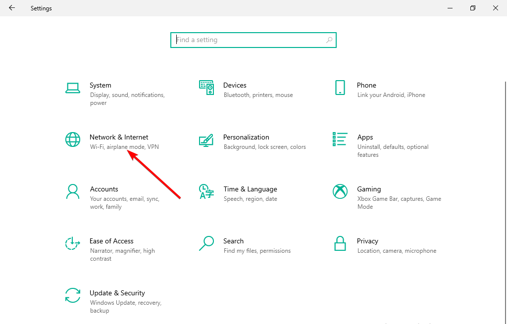 Параметры Сеть и Интернет в Windows