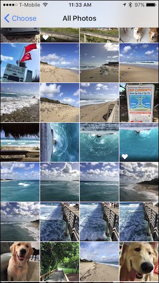 Выбор Live Photo для обоев