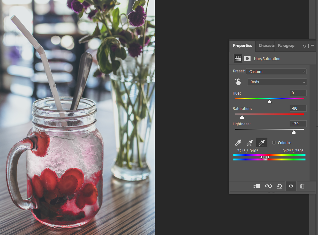 Добавьте яркости с помощью слайдера Lightness