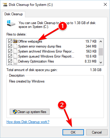 Выбор файлов для удаления