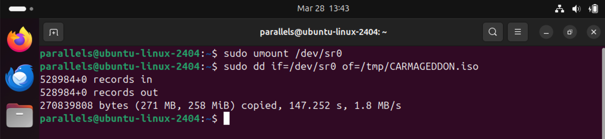 Создание ISO в терминале Ubuntu