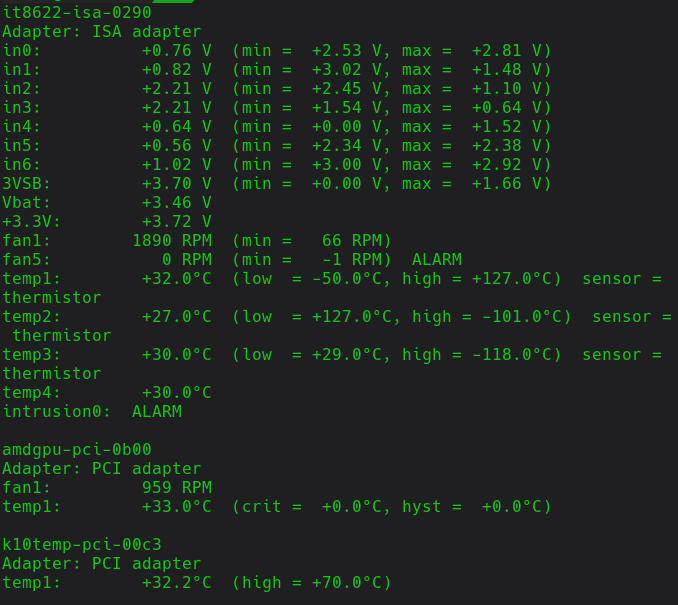 Вывод lm-sensors с температурой GPU