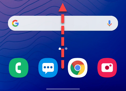 Смахните вверх, чтобы открыть список приложений.
