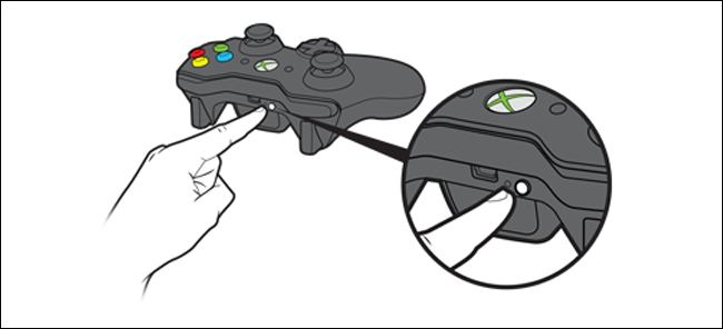 Нажать кнопку синхронизации на контроллере Xbox 360