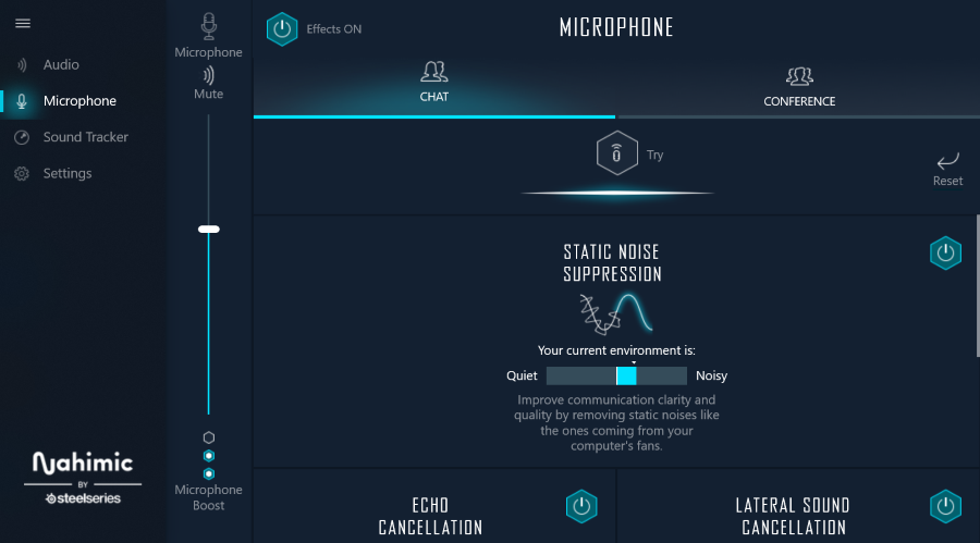 Логотип или интерфейс Nahimic и элементы управления звуком