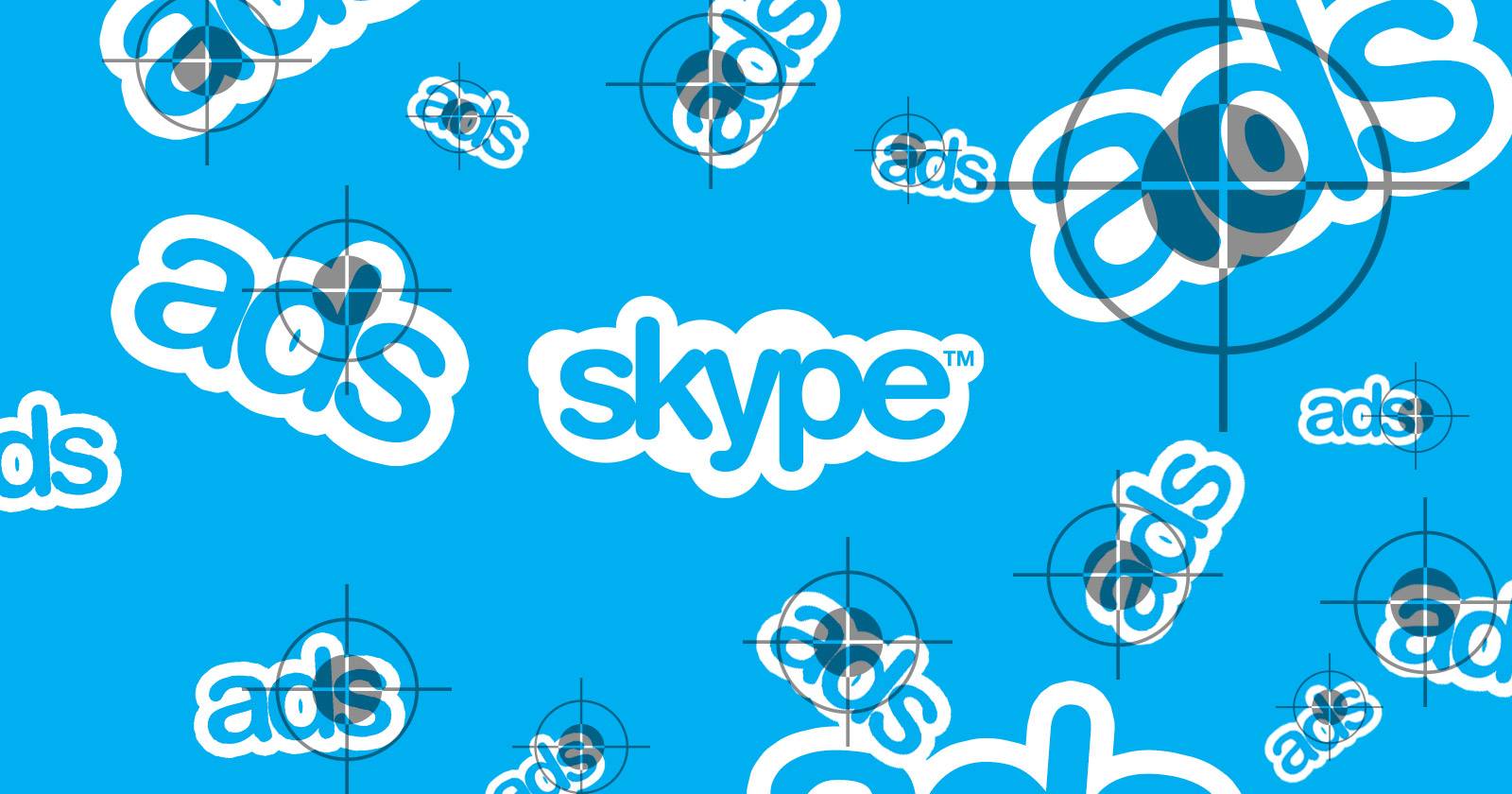 Интерфейс Skype с рекламным блоком