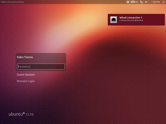 Новый рабочий стол Ubuntu 12.10 после обновления