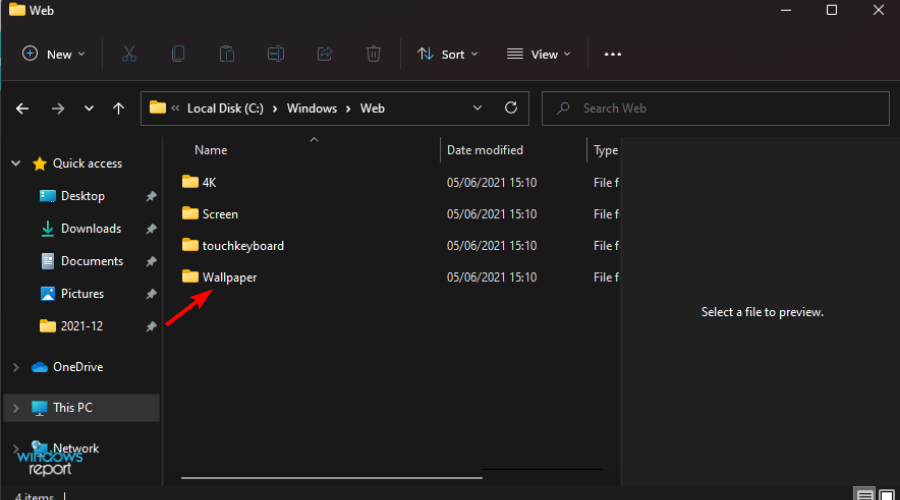 Папка Windows с обоями: список изображений