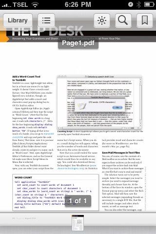 PDF добавлен в iBooks