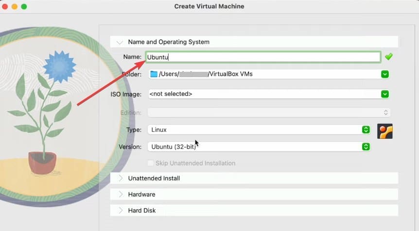 Заполнение имени и типа ОС при создании VM
