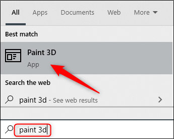 Поиск Paint 3D
