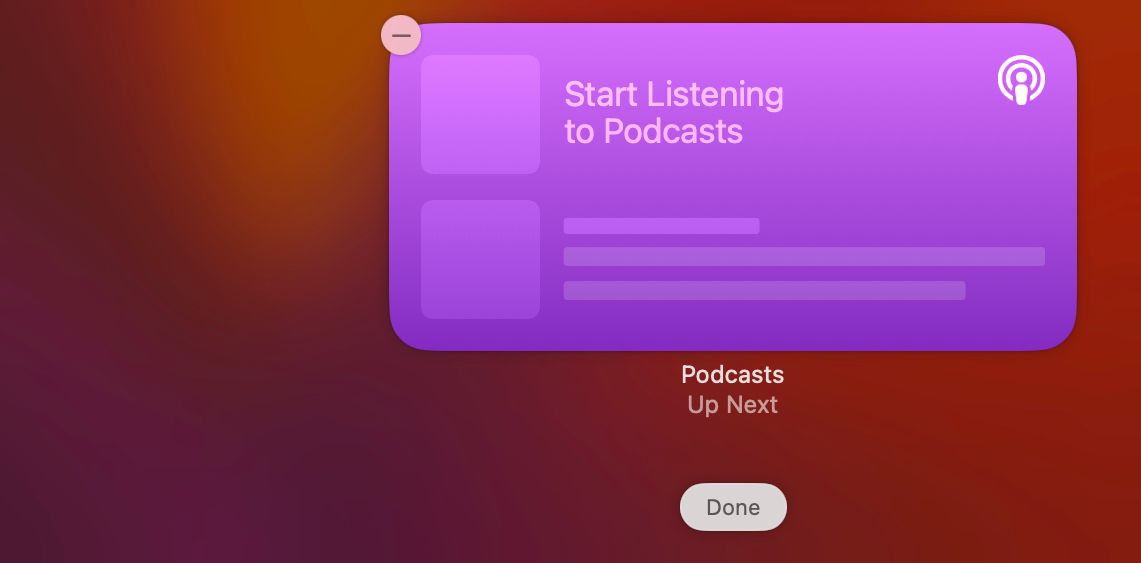 Confirming the addition of Podcast widget in the Notification Center