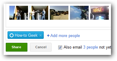 Настройка аудитории при шаринге альбома в Google+