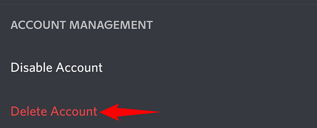 Нажмите «Удалить учётную запись» внизу.