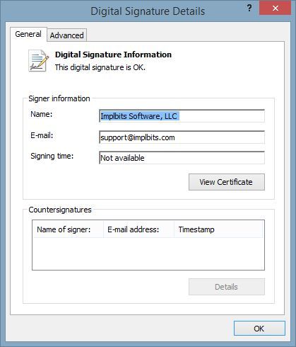 Детали цифровой подписи в HashTab
