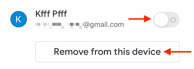Нажмите «Удалить с этого устройства», чтобы выйти из аккаунта на этом iPhone или iPad.