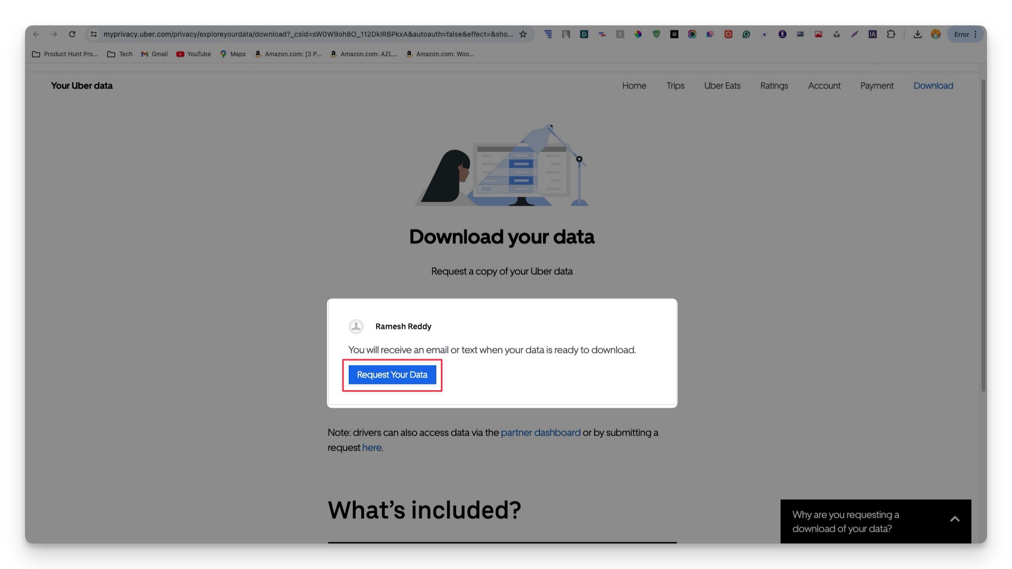 uber data request