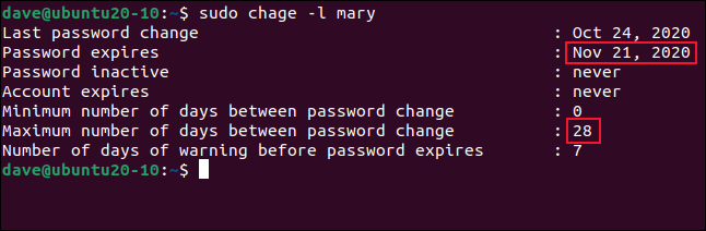 Вывод sudo change -l mary в терминале