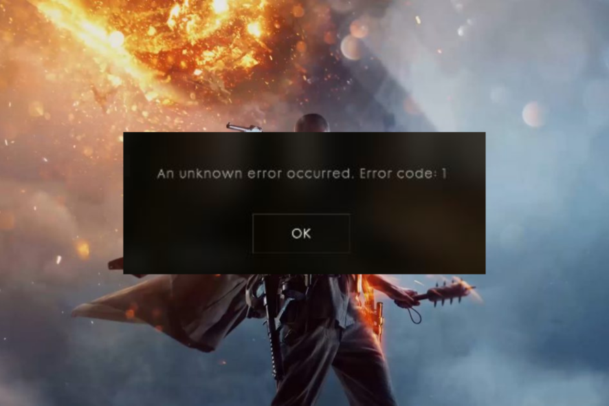 Ошибка BF1: Error code 1 — как исправить