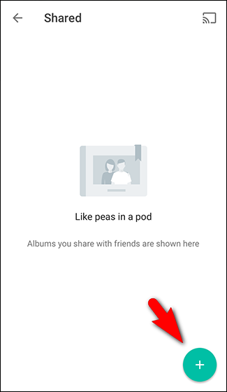 Экран с опциями отправки ссылки на альбом