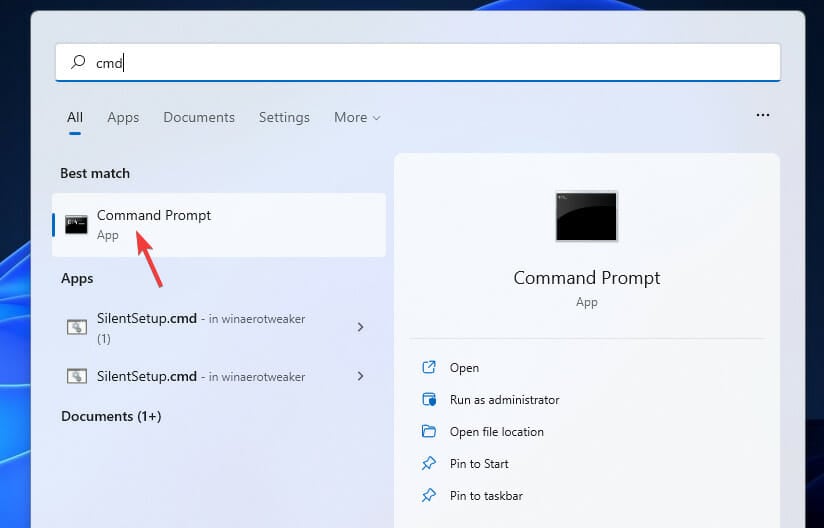 Результат поиска Command Prompt