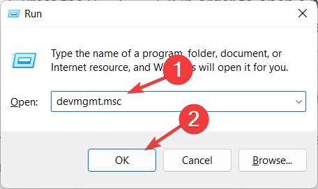 Запуск диспетчера устройств через Run