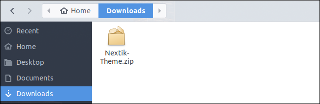 Загрузка zip-файла темы оболочки и выбор его в Tweaks
